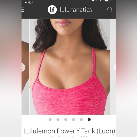 Lululemon Power Y Tank Light Pink/Hot Pink Stripe w/Built In Bra Top Size 8 NWOT - Picture 8 of 9